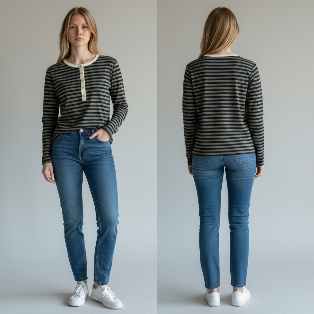 MAGLIETTA SERAFINO RIGATA HAVEONE - XE BLU Abbigliamento Donna