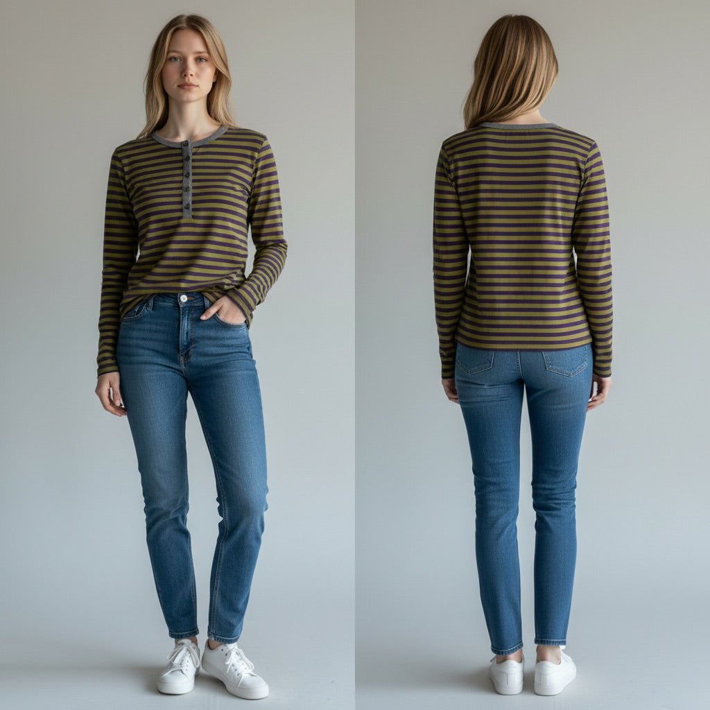 MAGLIETTA SERAFINO RIGATA HAVEONE - XE BLU Abbigliamento Donna