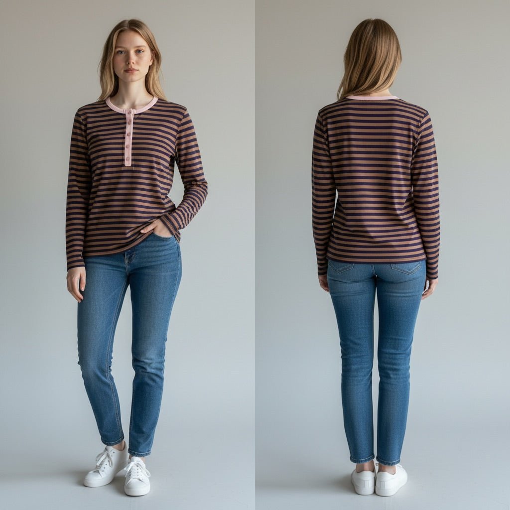 MAGLIETTA SERAFINO RIGATA HAVEONE - XE BLU Abbigliamento Donna