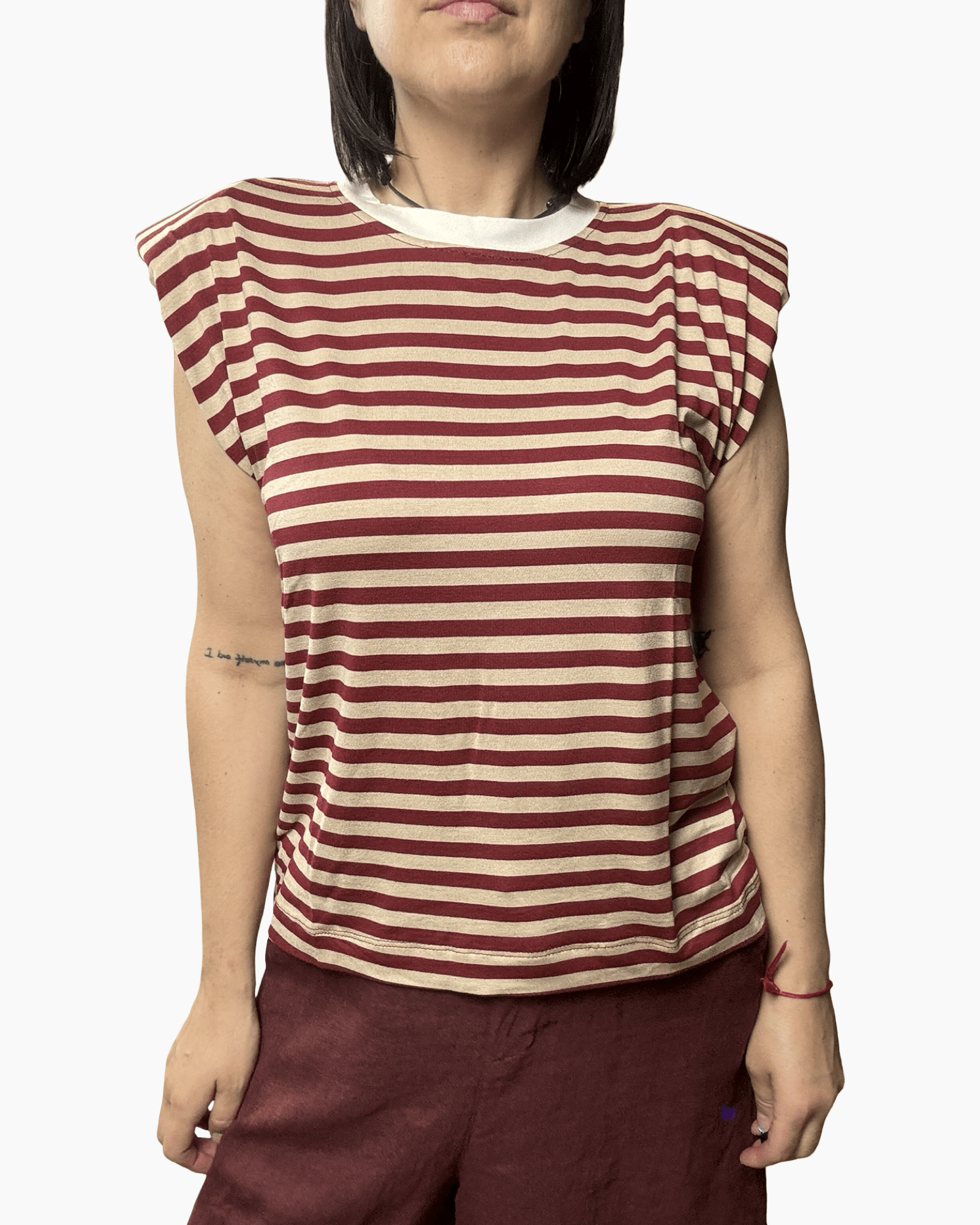 MAGLIETTA SMANICATA A RIGHE HAVEONE - XE BLU ABBIGLIAMENTO