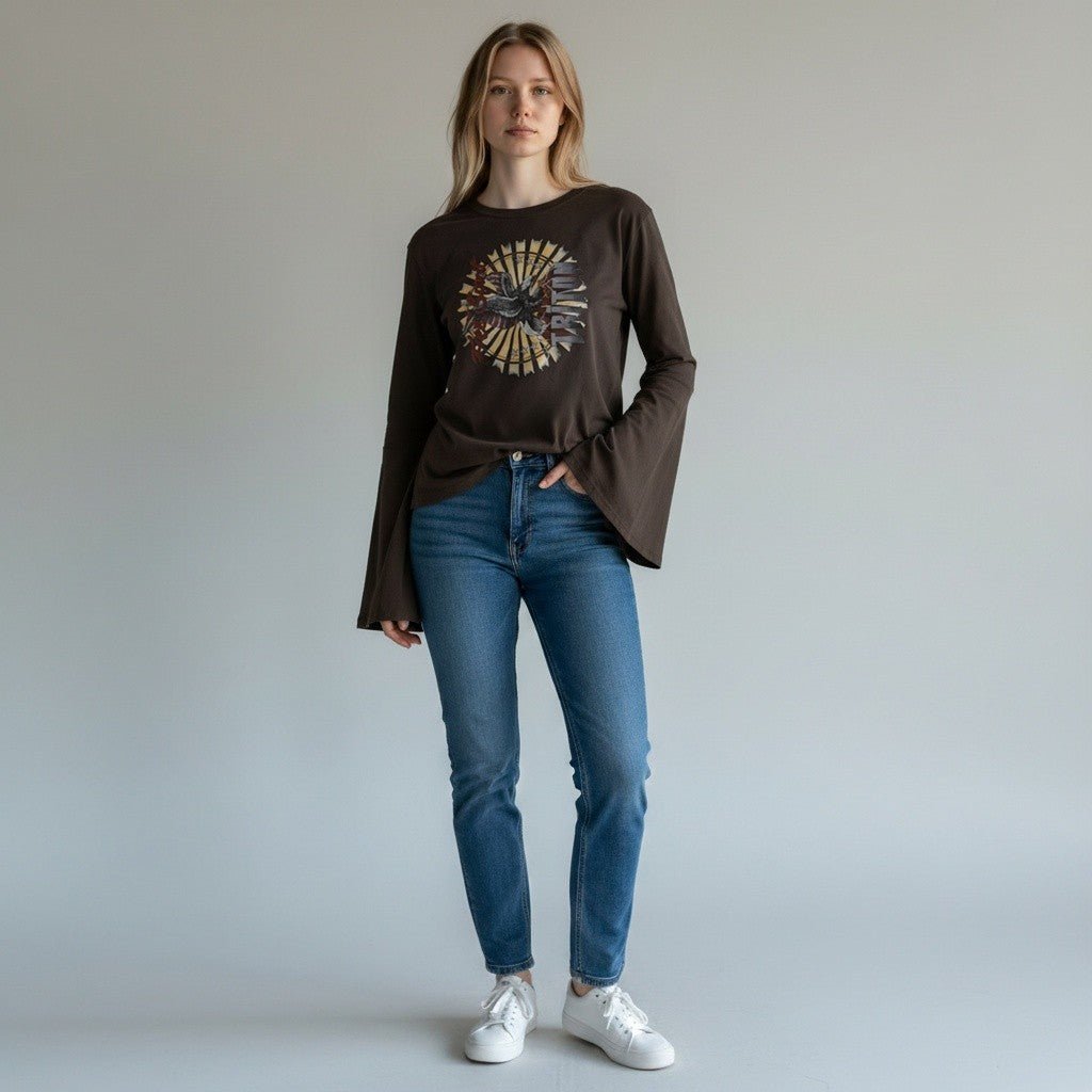 MAGLIETTA STAMPA ROCK SUSY MIX - XE BLU Abbigliamento Donna