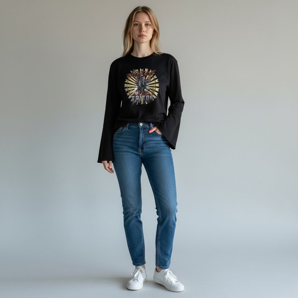 MAGLIETTA STAMPA ROCK SUSY MIX - XE BLU Abbigliamento Donna