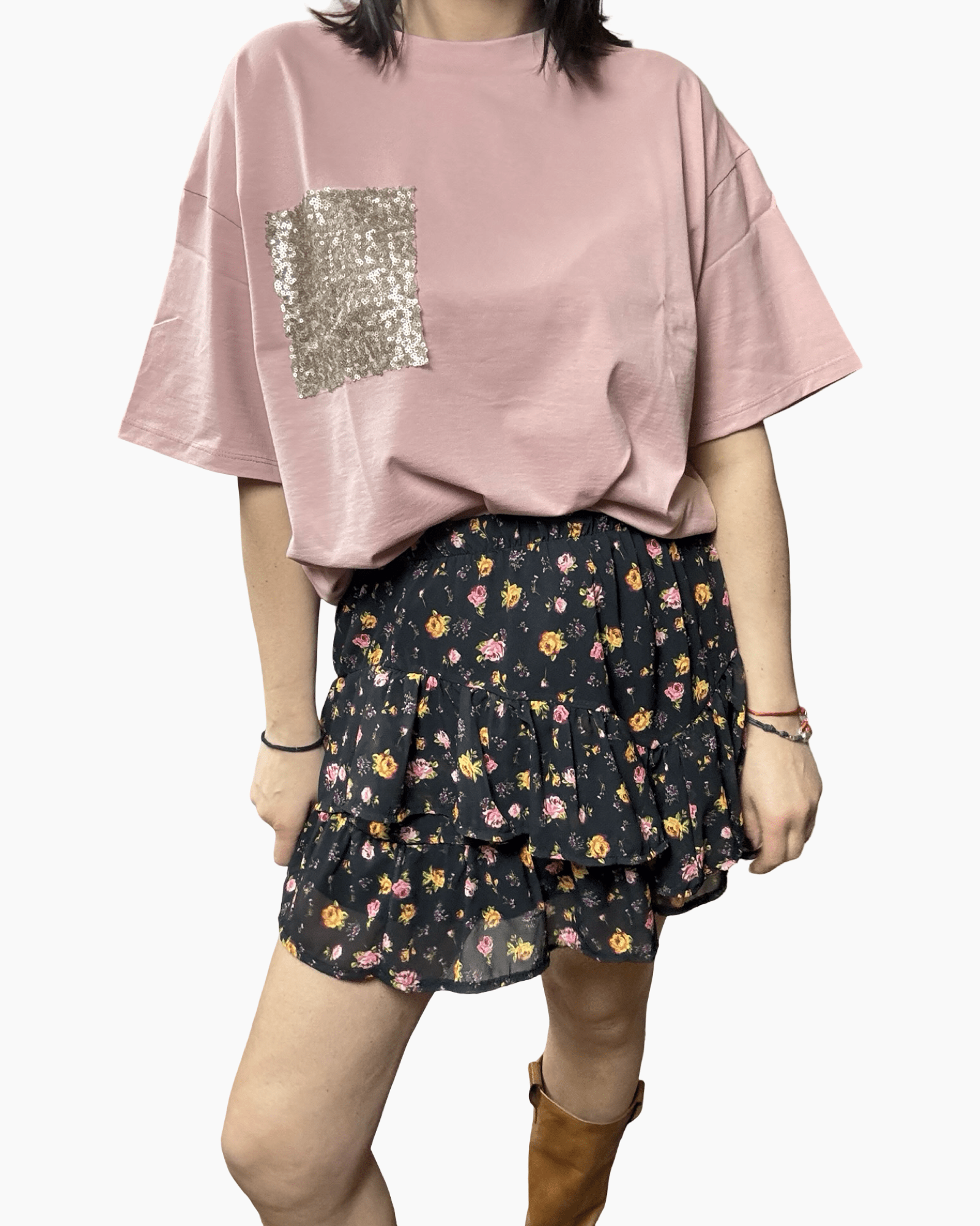 MINIGONNA A FIORELLINI SUSY MIX - XE BLU ABBIGLIAMENTO