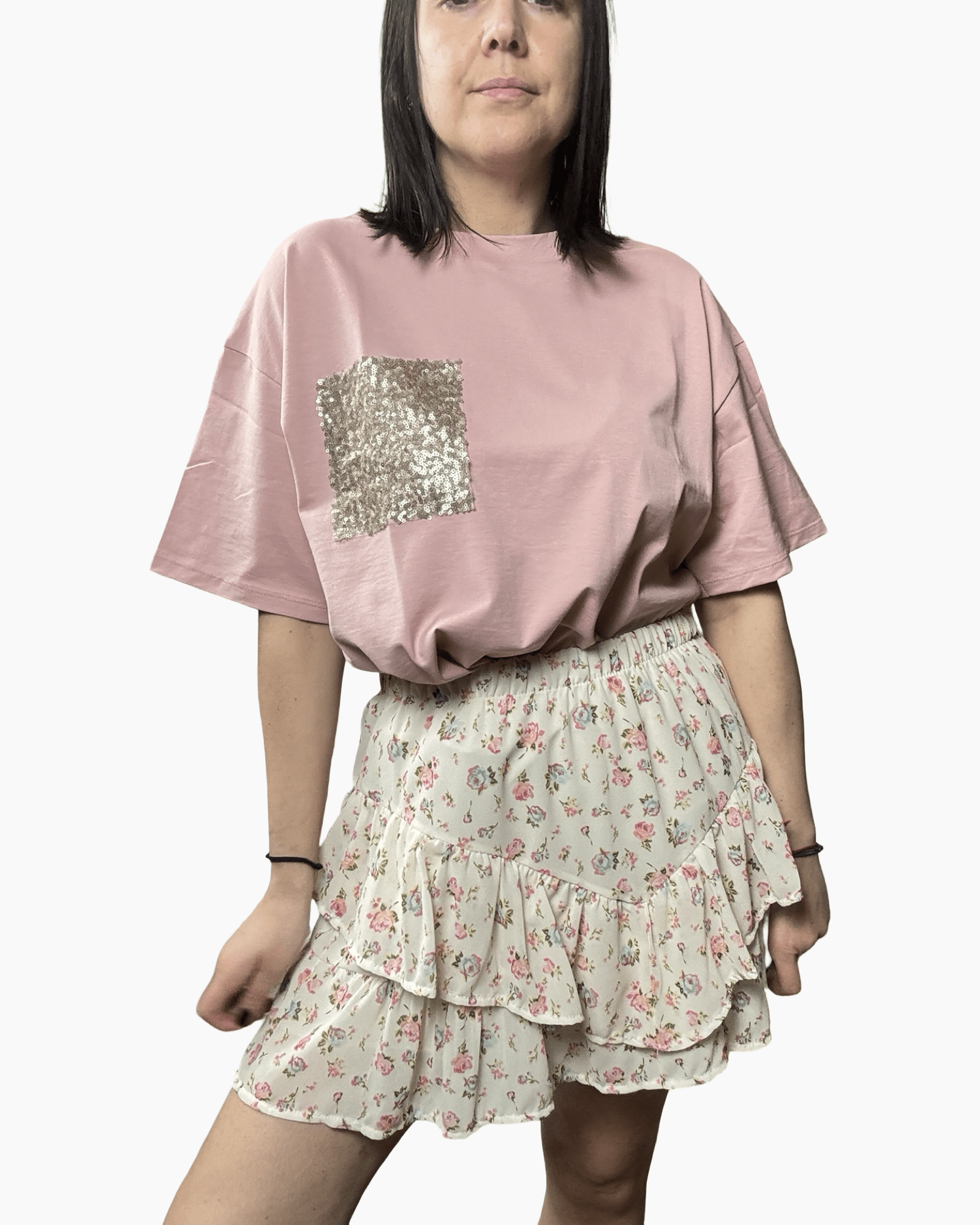 MINIGONNA A FIORELLINI SUSY MIX - XE BLU ABBIGLIAMENTO