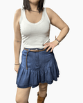 MINIGONNA IN CHAMBRAY SUSY MIX - XE BLU ABBIGLIAMENTO