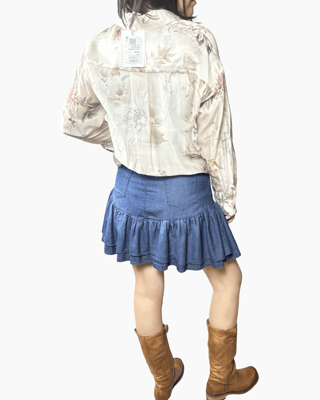 MINIGONNA IN CHAMBRAY SUSY MIX - XE BLU ABBIGLIAMENTO
