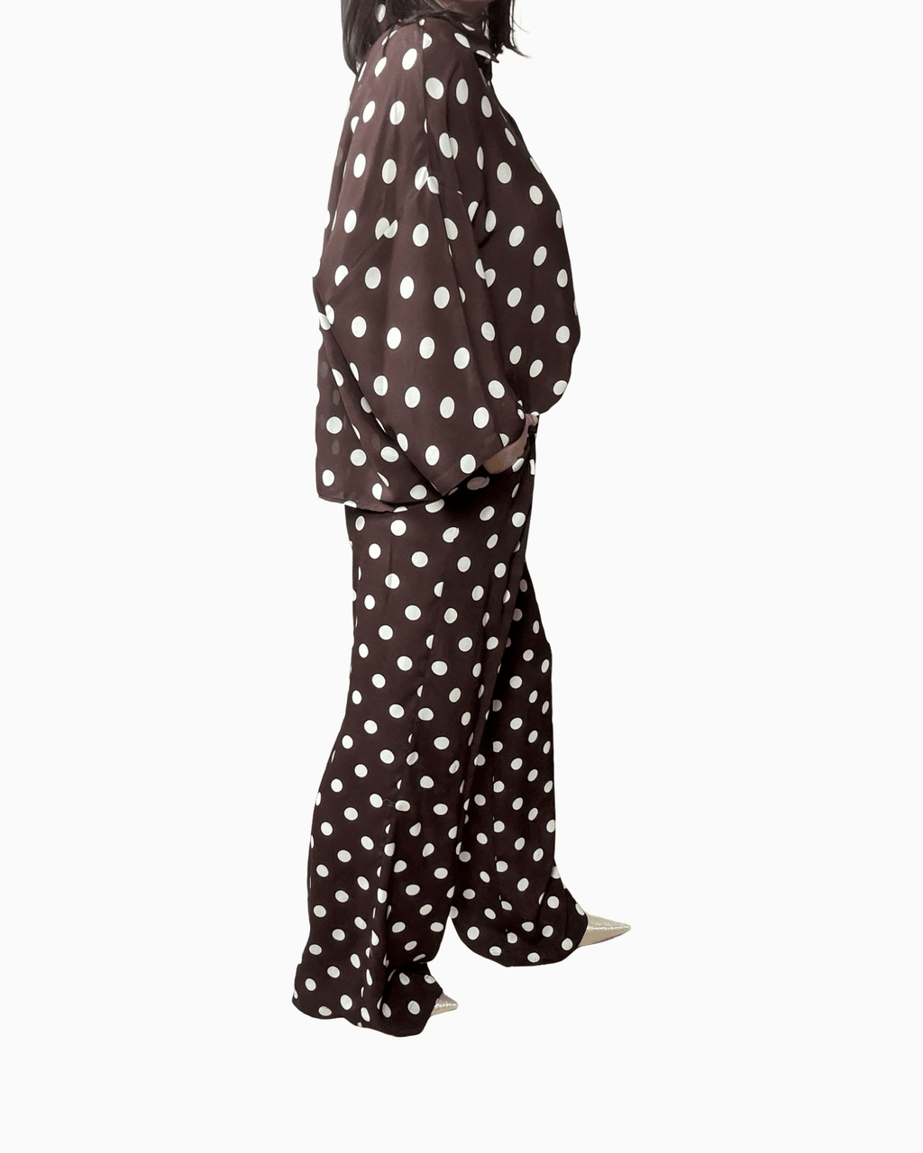 PANTALONE A POIS MARRONE DIXIE - XE BLU ABBIGLIAMENTO