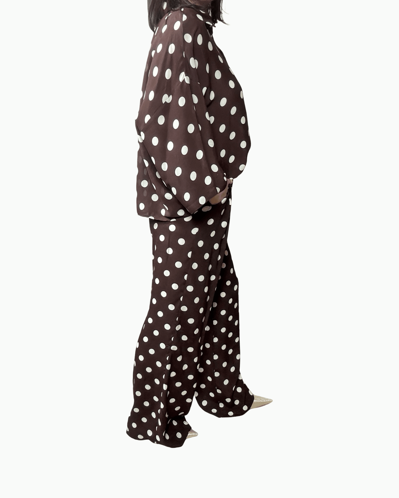 PANTALONE A POIS MARRONE DIXIE - XE BLU ABBIGLIAMENTO