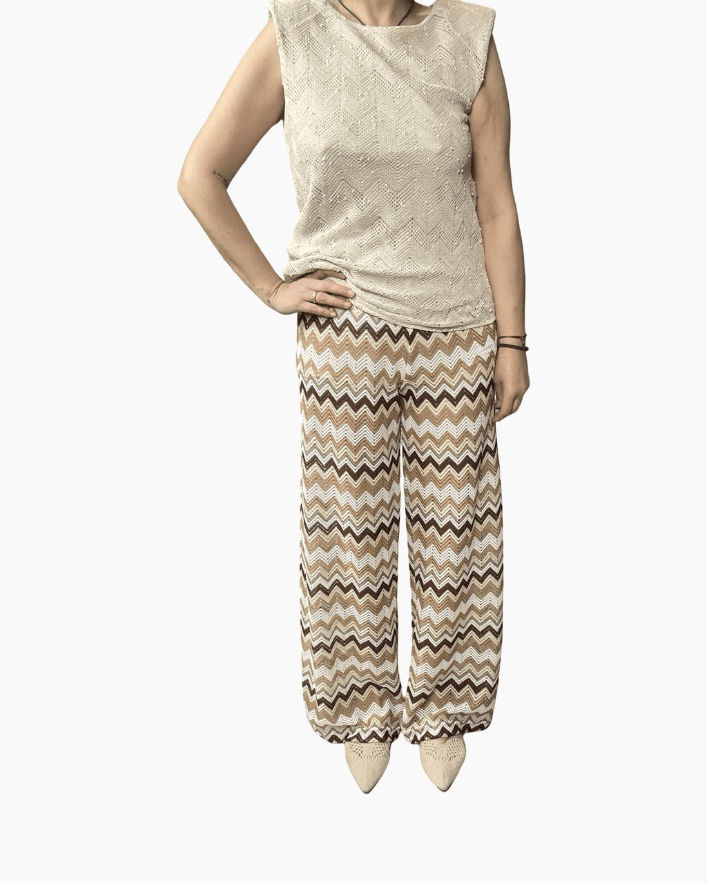 PANTALONE A ZIG ZAG VICOLO - XE BLU ABBIGLIAMENTO
