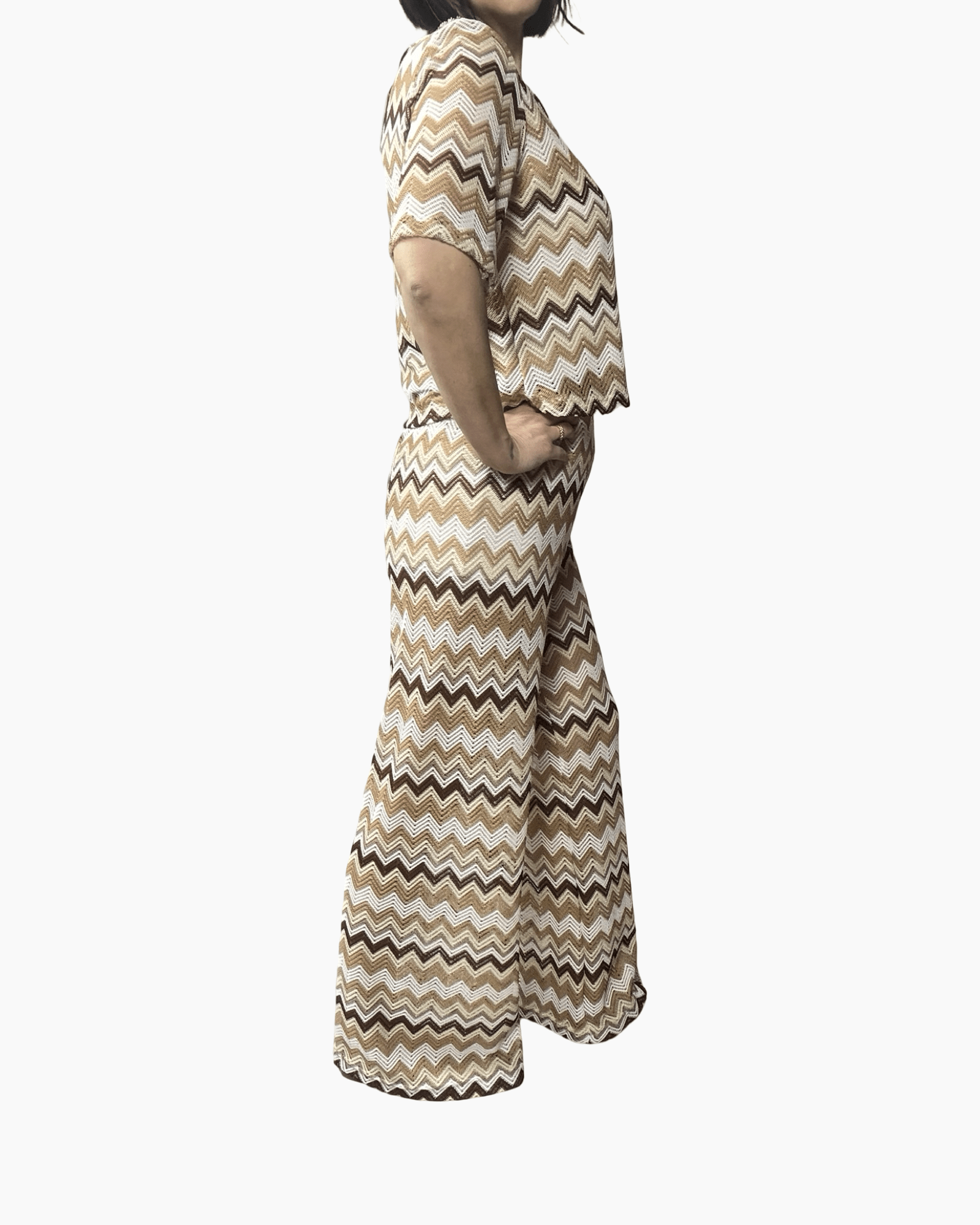 PANTALONE A ZIG ZAG VICOLO - XE BLU ABBIGLIAMENTO