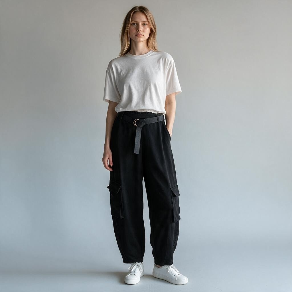 PANTALONE BALLOON CON TASCONI SUSY MIX - XE BLU Abbigliamento Donna