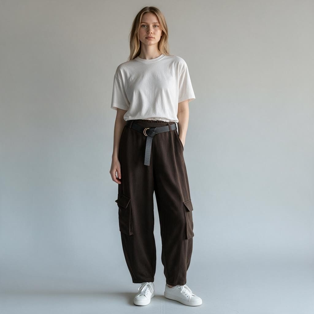 PANTALONE BALLOON CON TASCONI SUSY MIX - XE BLU Abbigliamento Donna
