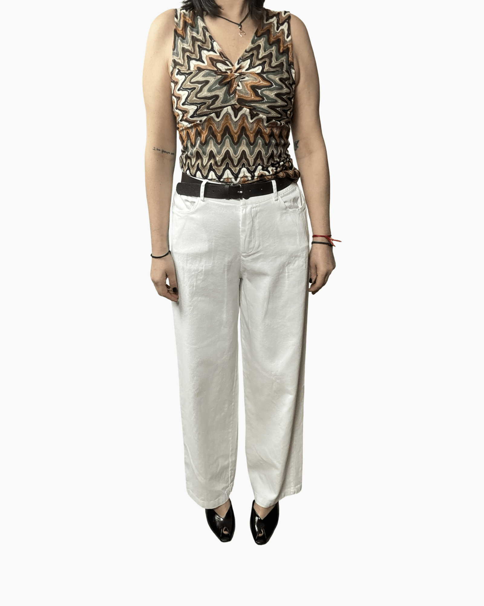 PANTALONE BIANCO A PALAZZO SUSY MIX - XE BLU ABBIGLIAMENTO