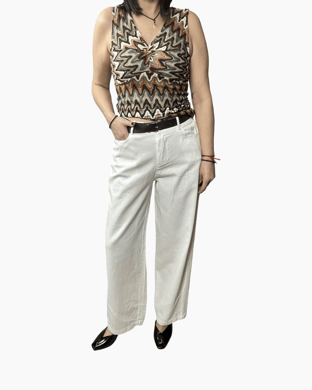 PANTALONE BIANCO A PALAZZO SUSY MIX - XE BLU ABBIGLIAMENTO