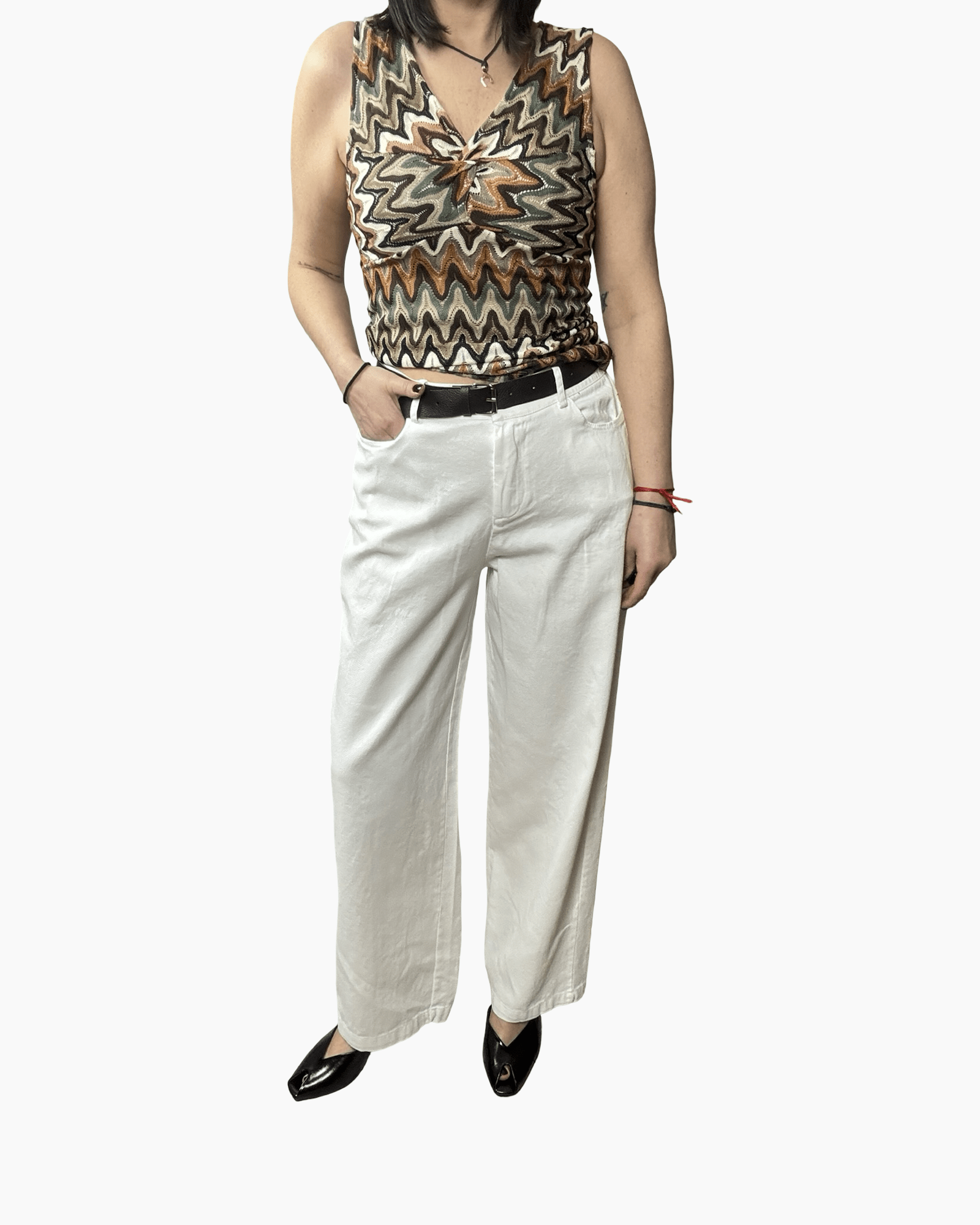 PANTALONE BIANCO A PALAZZO SUSY MIX - XE BLU ABBIGLIAMENTO