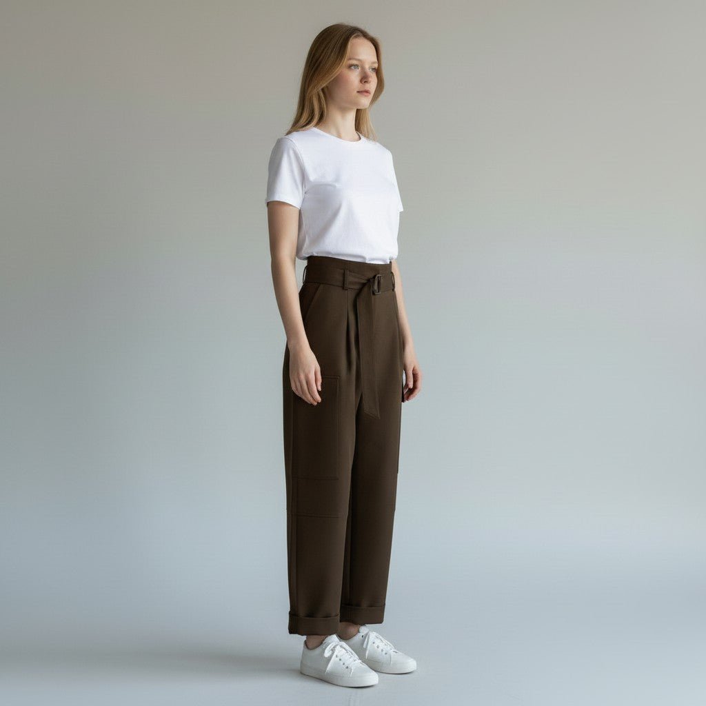 PANTALONE CARGO HAVEONE - XE BLU Abbigliamento Donna