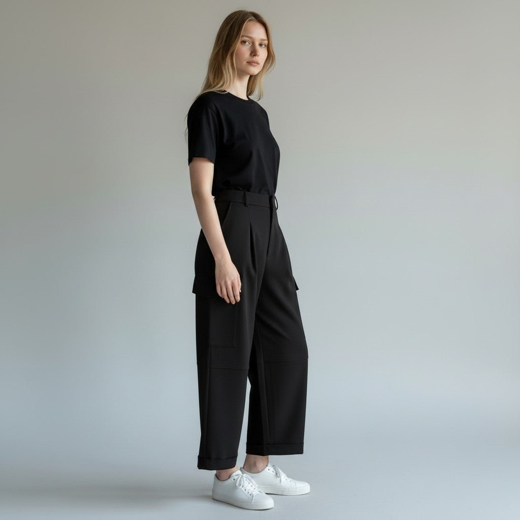 PANTALONE CARGO HAVEONE - XE BLU Abbigliamento Donna