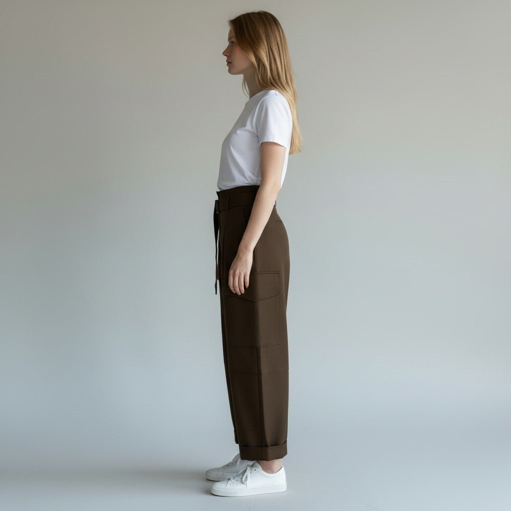 PANTALONE CARGO HAVEONE - XE BLU Abbigliamento Donna