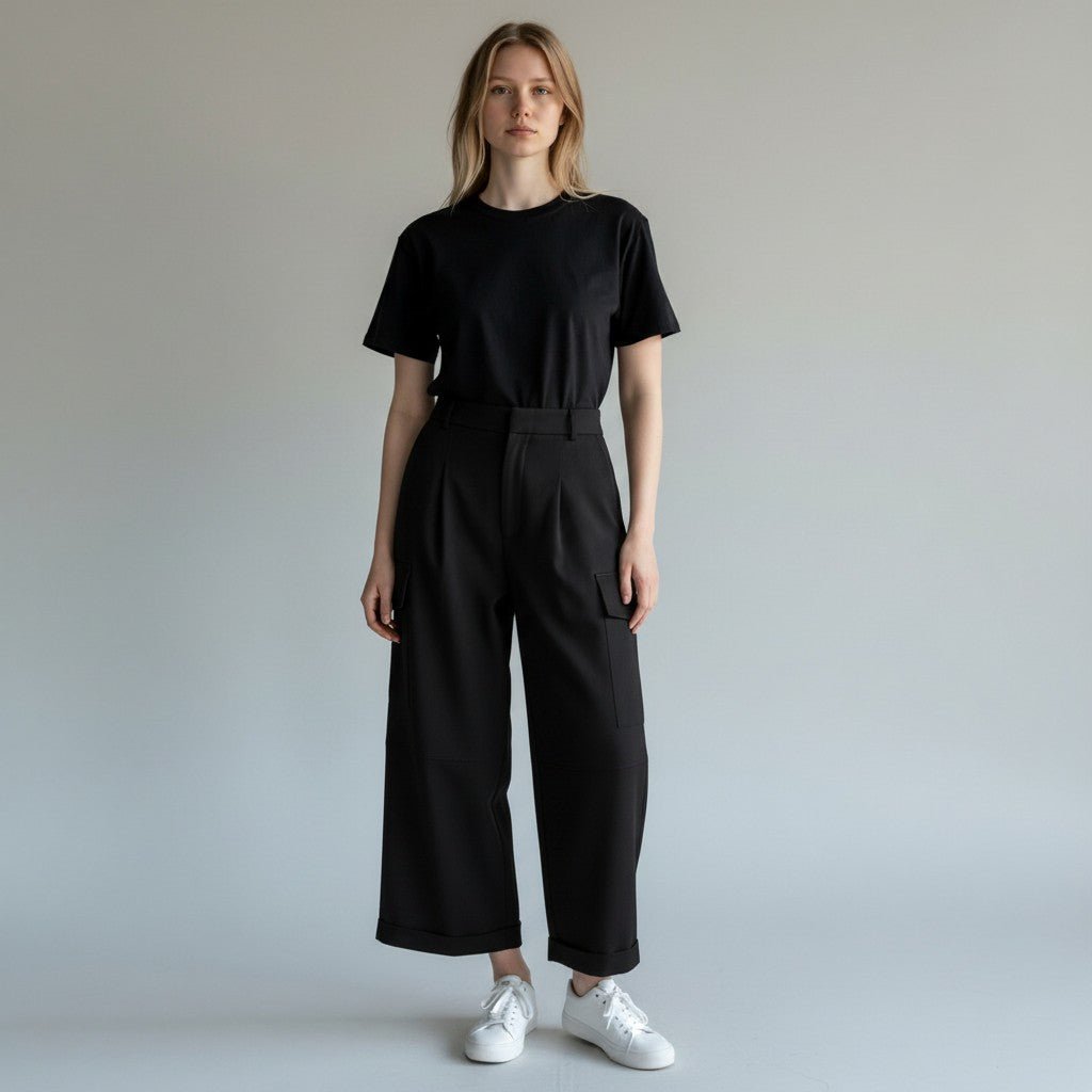 PANTALONE CARGO HAVEONE - XE BLU Abbigliamento Donna