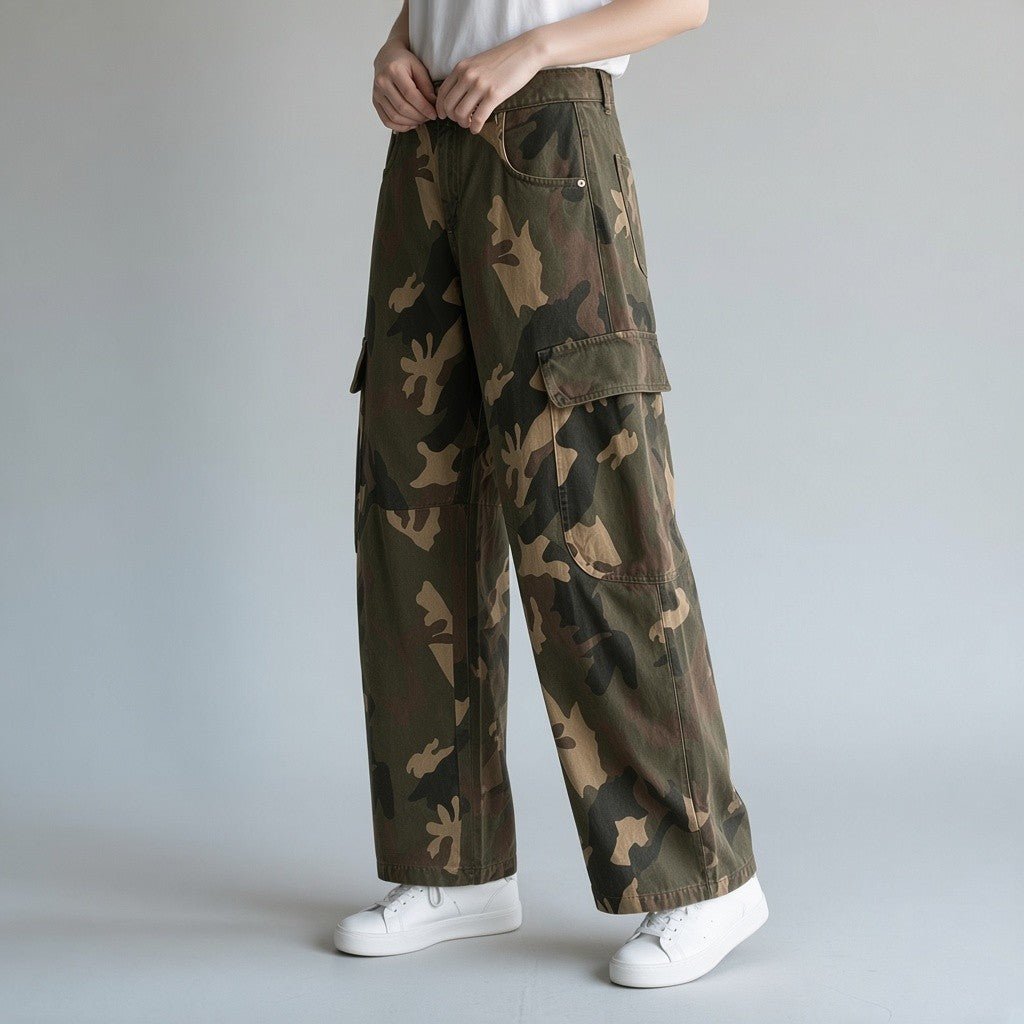 PANTALONE CARGO MIMETICO HAVEONE - XE BLU Abbigliamento Donna