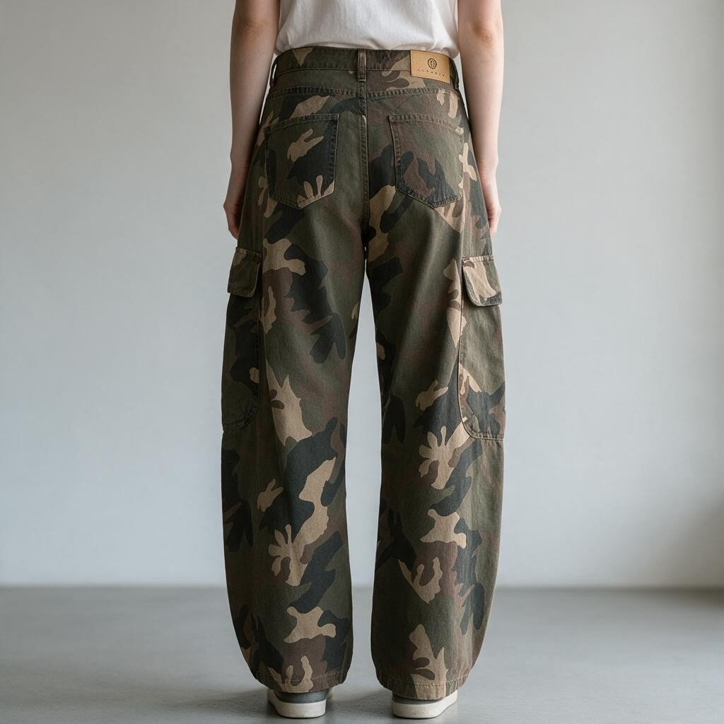PANTALONE CARGO MIMETICO HAVEONE - XE BLU Abbigliamento Donna