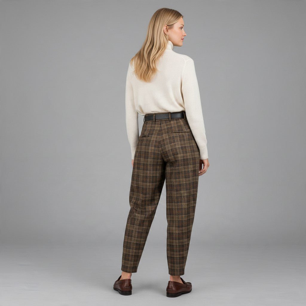 PANTALONE CARROT A QUADRI SUSY MIX - XE BLU Abbigliamento Donna
