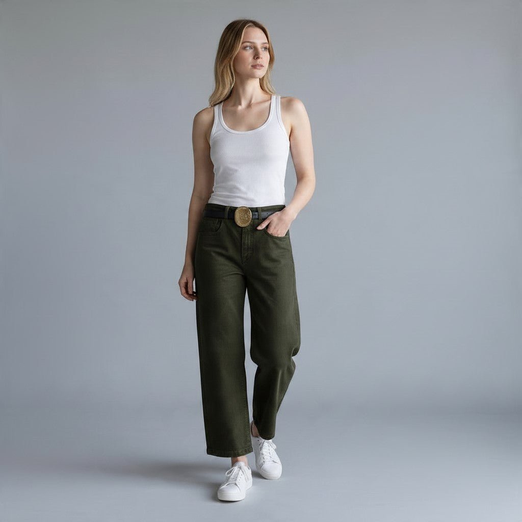PANTALONE CARROT CON CINTURA TENSIONE IN - XE BLU Abbigliamento Donna