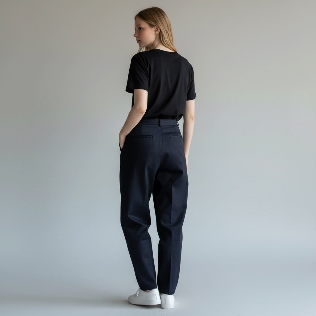 PANTALONE CARROT CON PINCES SUSY MIX - XE BLU Abbigliamento Donna