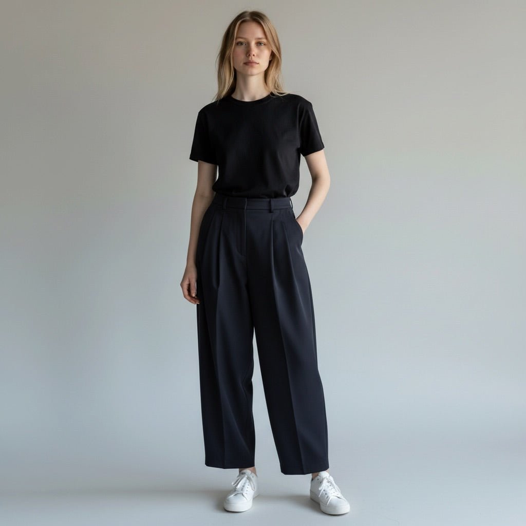 PANTALONE CARROT CON PINCES SUSY MIX - XE BLU Abbigliamento Donna