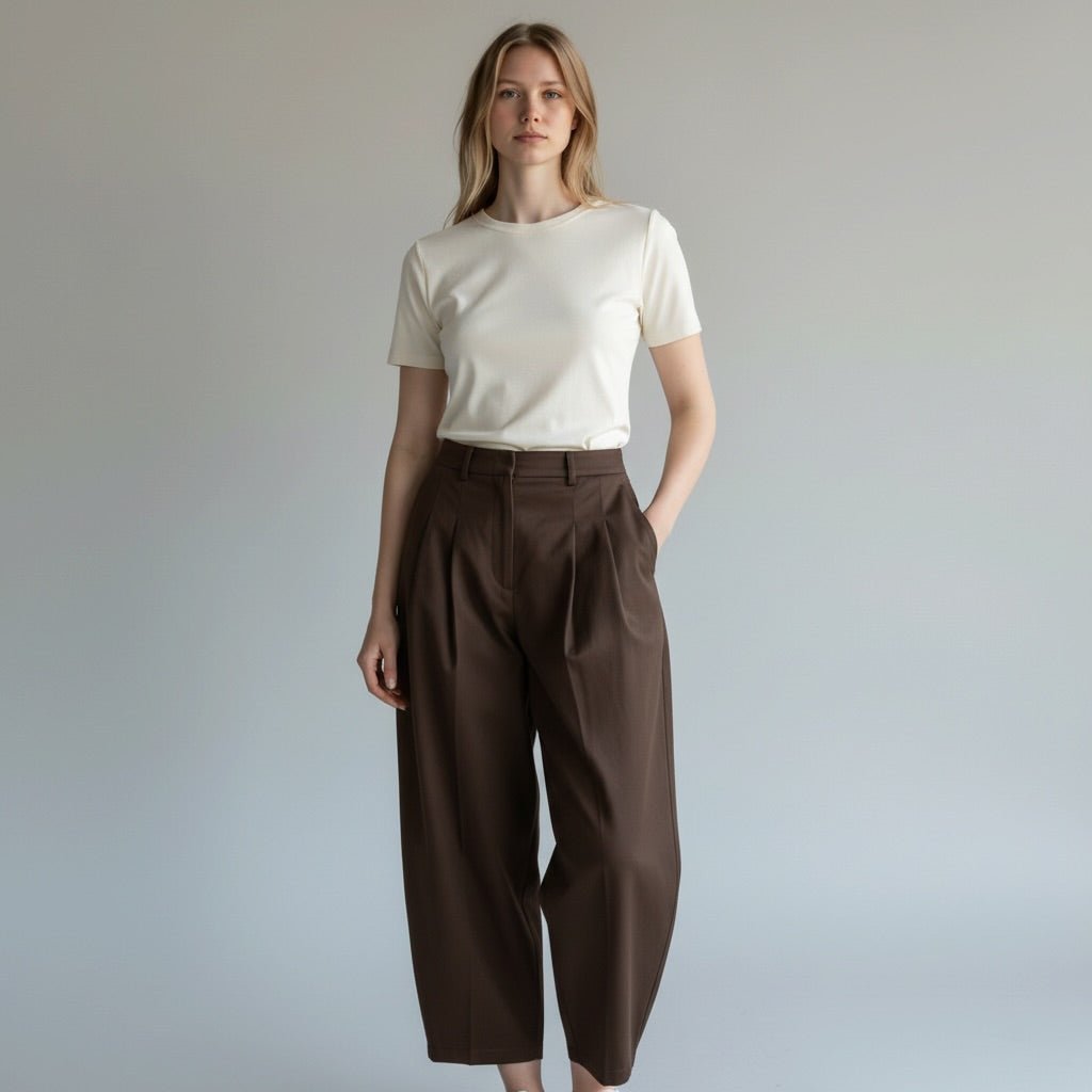 PANTALONE CARROT CON PINCES SUSY MIX - XE BLU Abbigliamento Donna