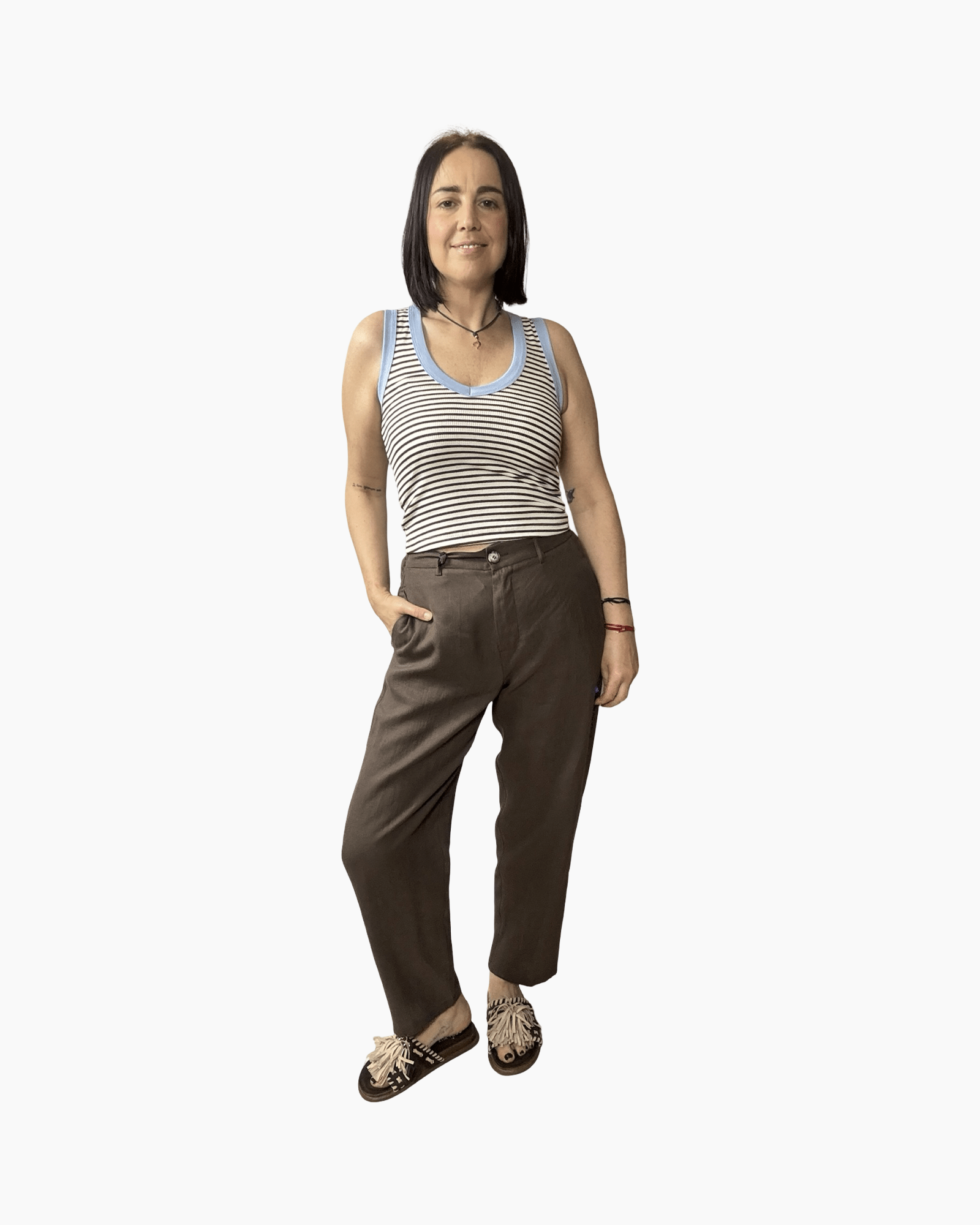 PANTALONE CARROT IN LINO VICOLO - XE BLU ABBIGLIAMENTO