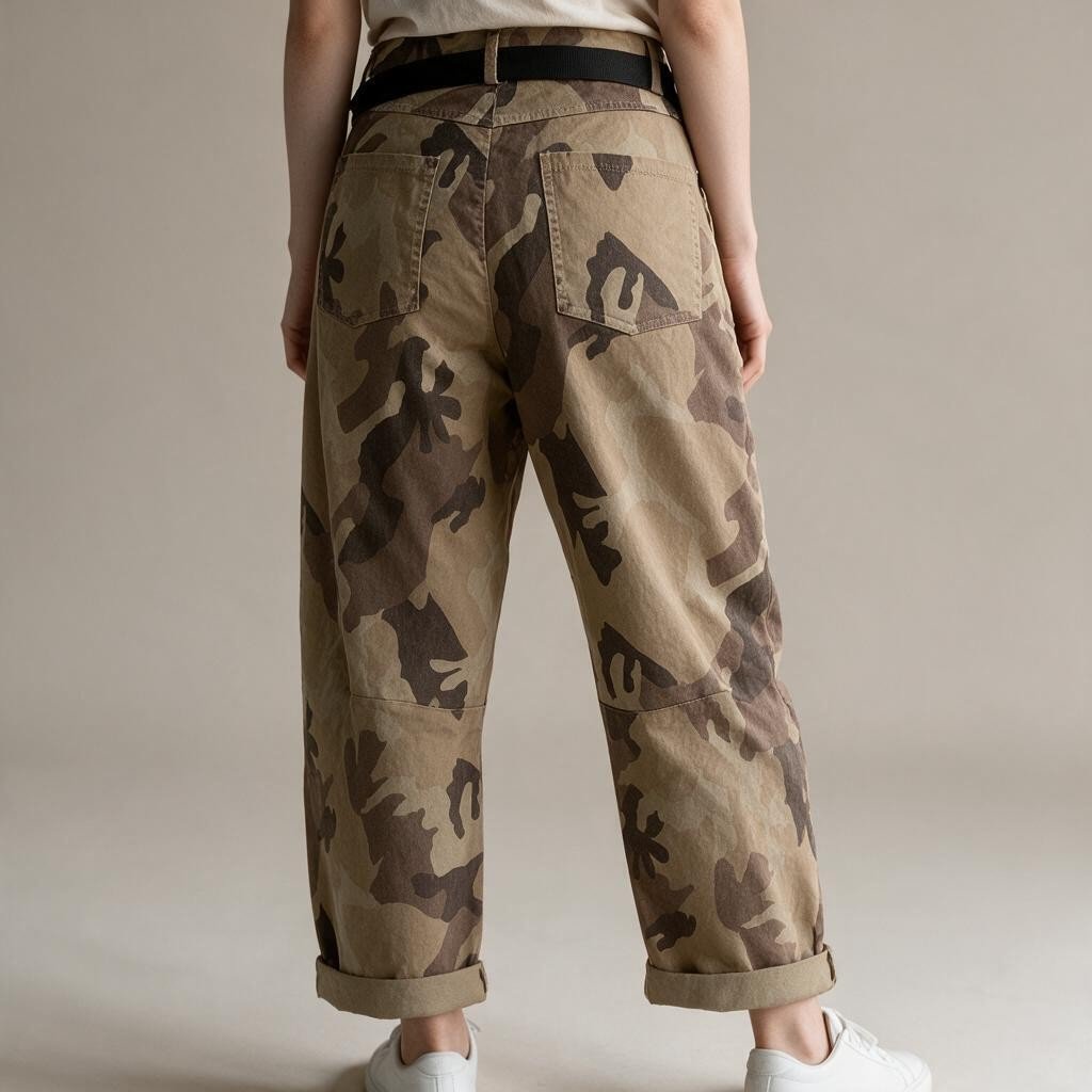 PANTALONE CARROT MIMETICO SUSY MIX - XE BLU Abbigliamento Donna