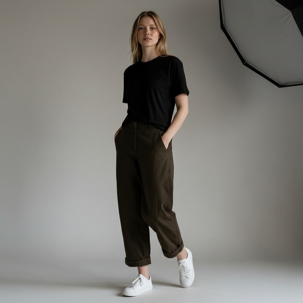 PANTALONE CARROT TASCA+BOTTONE SUSY MIX - XE BLU Abbigliamento Donna