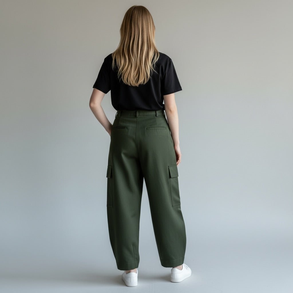 PANTALONE CON TASCONI FLUIDO SUSY MIX - XE BLU Abbigliamento Donna
