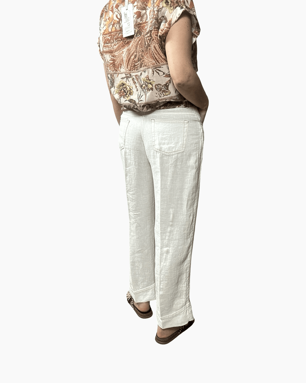 PANTALONE GAMBA DRITTA IN LINO SUSY MIX - XE BLU ABBIGLIAMENTO