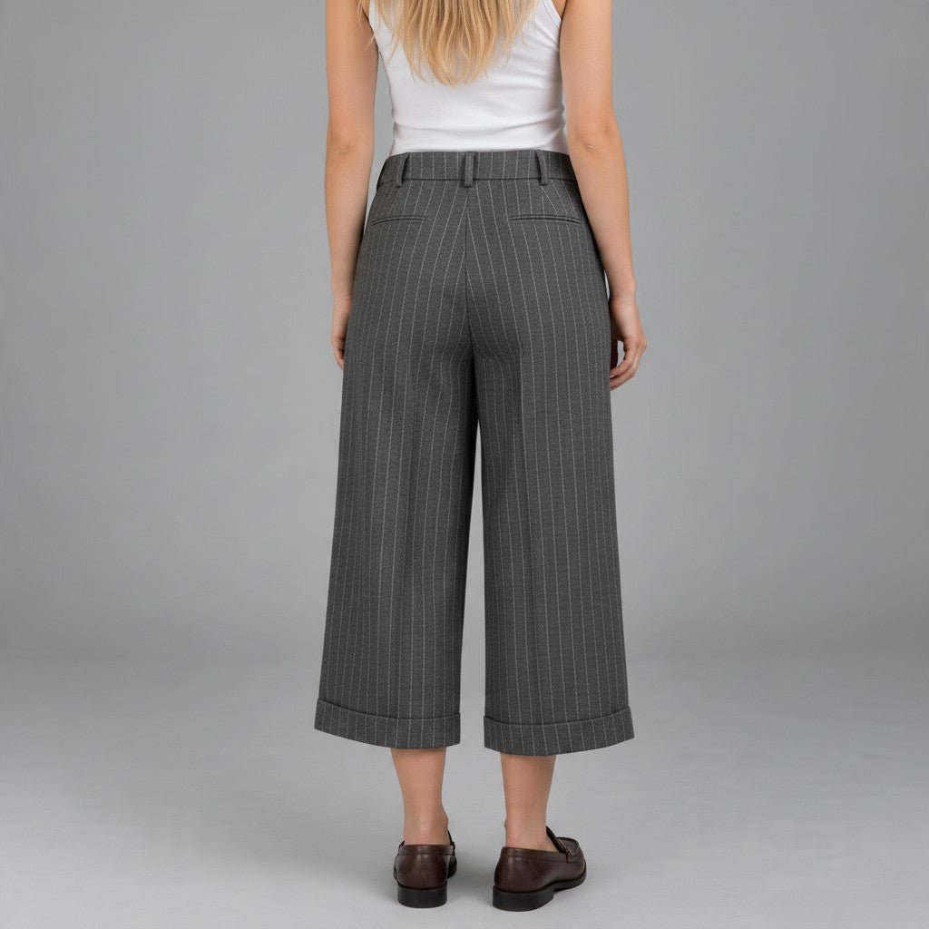PANTALONE GESSATO TENSIONE IN - XE BLU Abbigliamento Donna