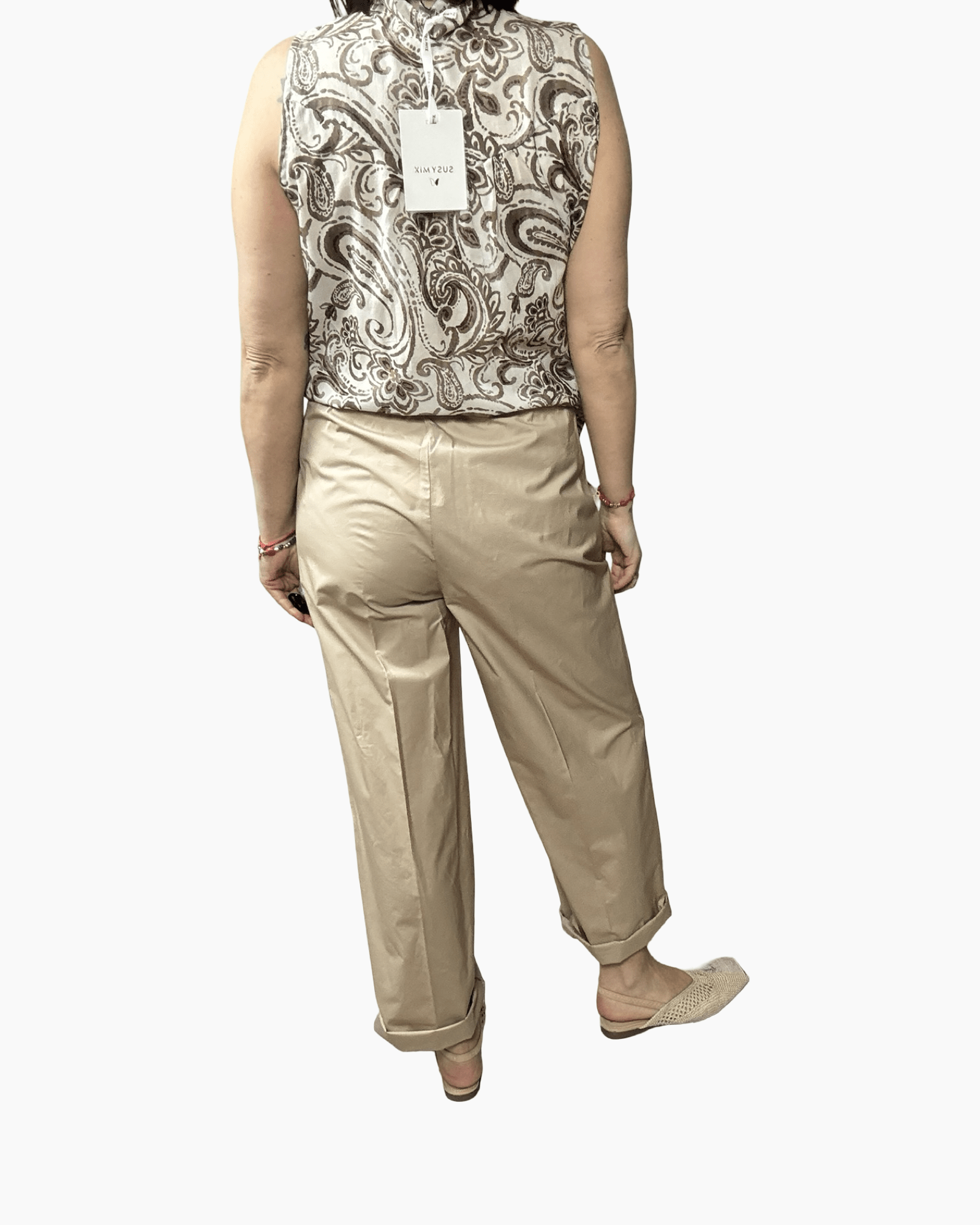 PANTALONE IN COTONE CON PINCES VICOLO - XE BLU ABBIGLIAMENTO