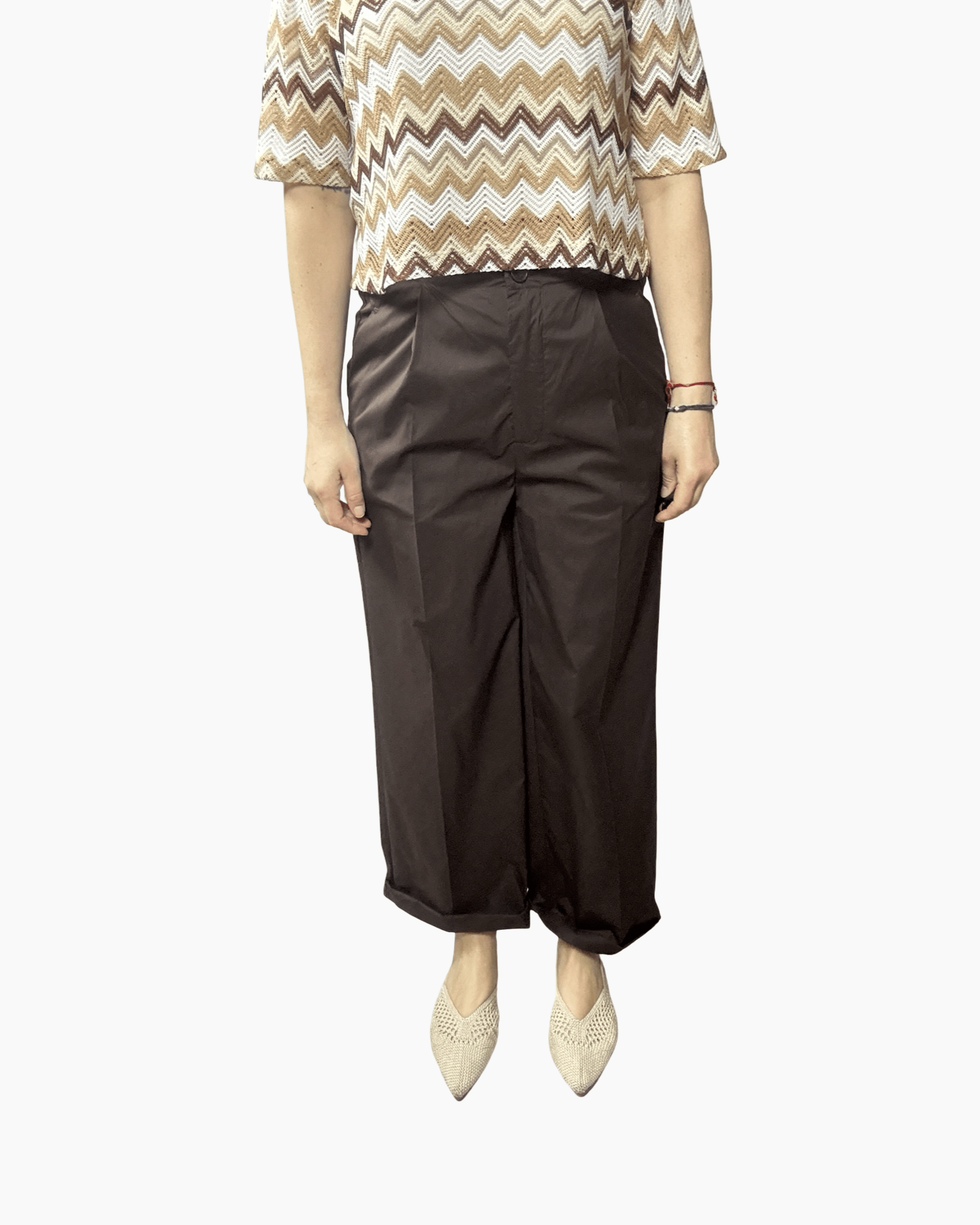 PANTALONE IN COTONE CON PINCES VICOLO - XE BLU ABBIGLIAMENTO