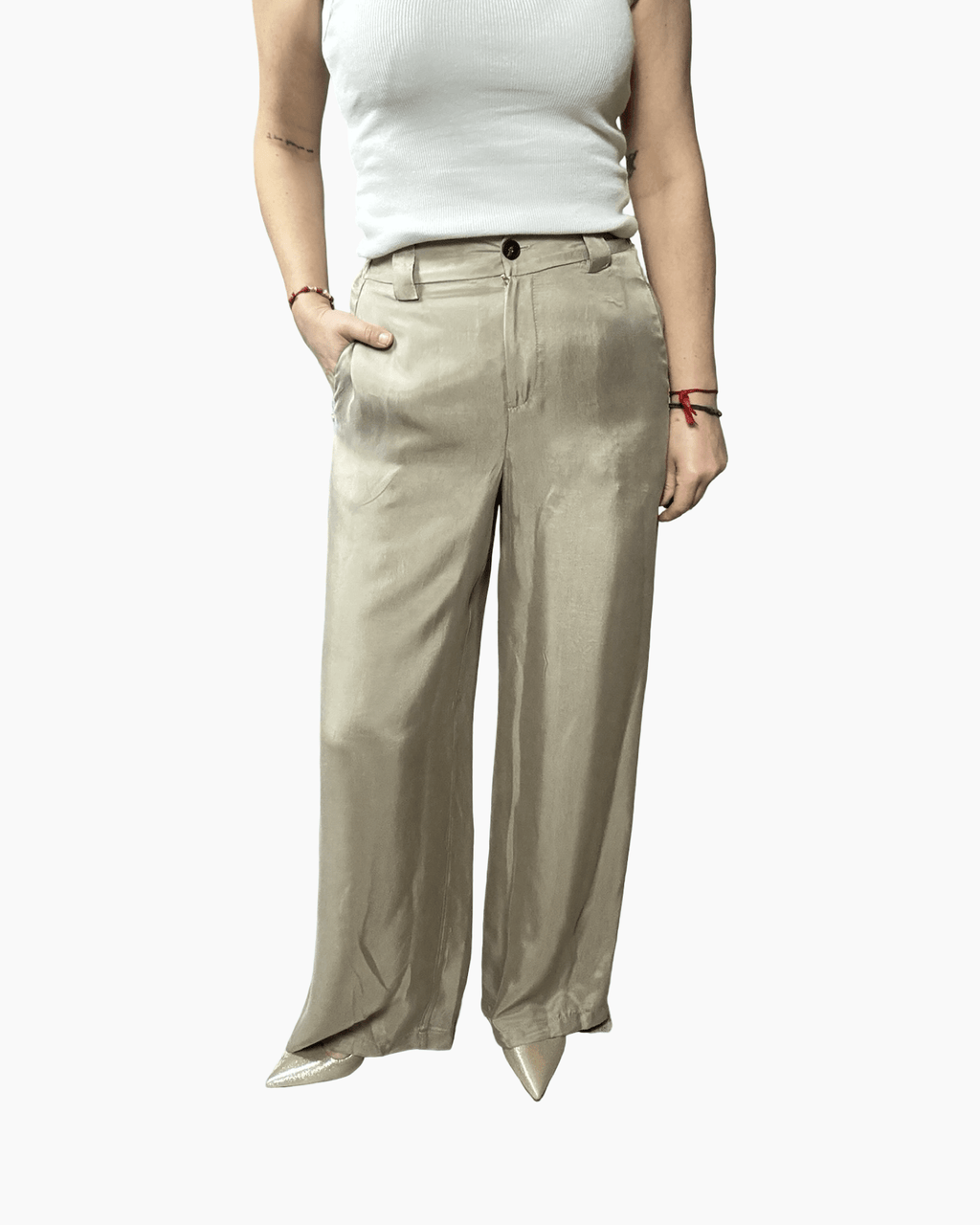 PANTALONE IN CUPRO TENSIONE IN - XE BLU ABBIGLIAMENTO