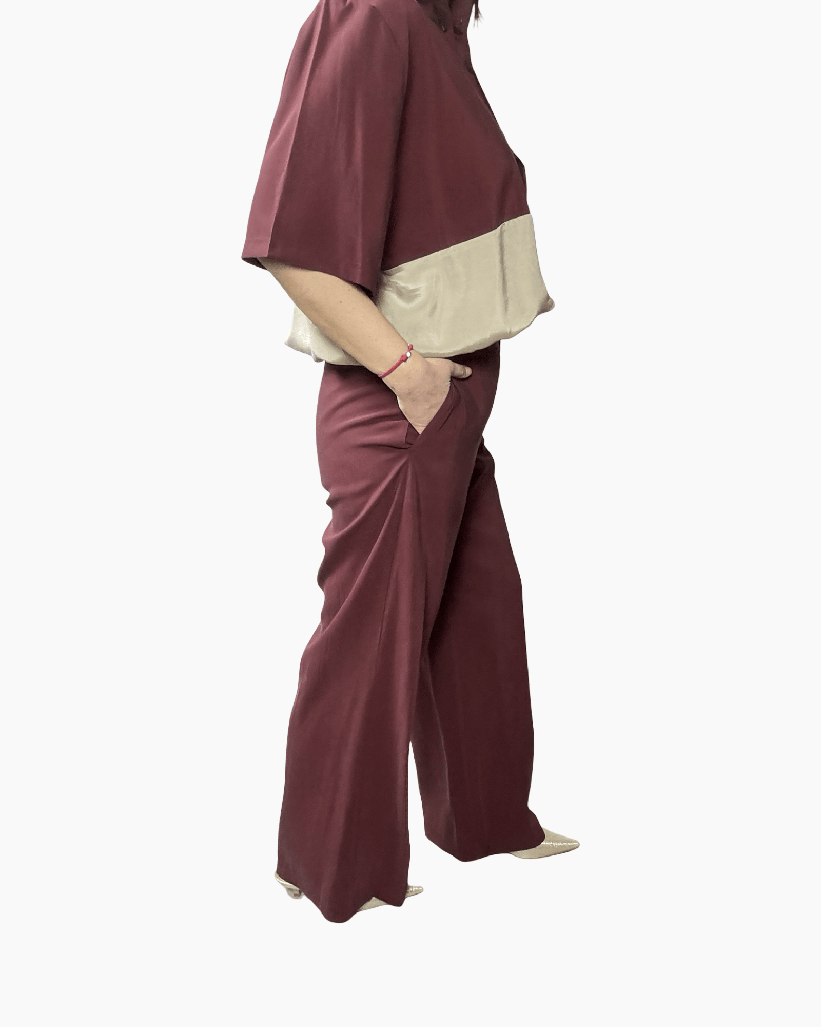 PANTALONE IN CUPRO TENSIONE IN - XE BLU ABBIGLIAMENTO