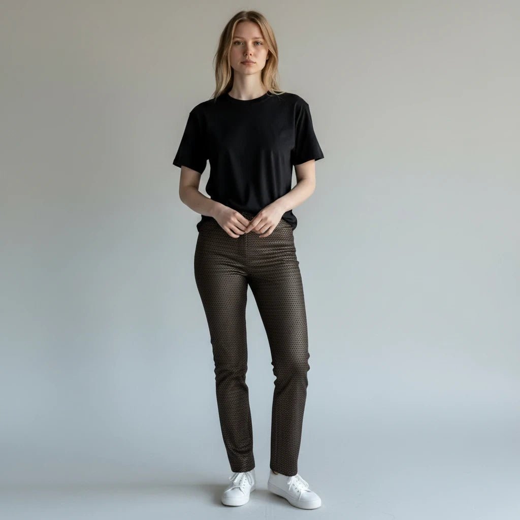 PANTALONE IN ECOPELLE OPERATO MOTEL - XE BLU Abbigliamento Donna