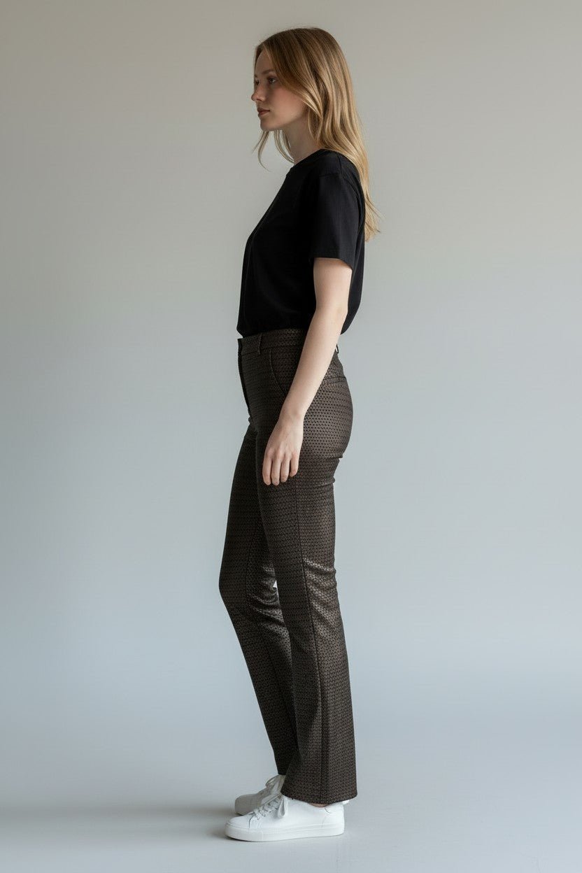 PANTALONE IN ECOPELLE OPERATO MOTEL - XE BLU Abbigliamento Donna