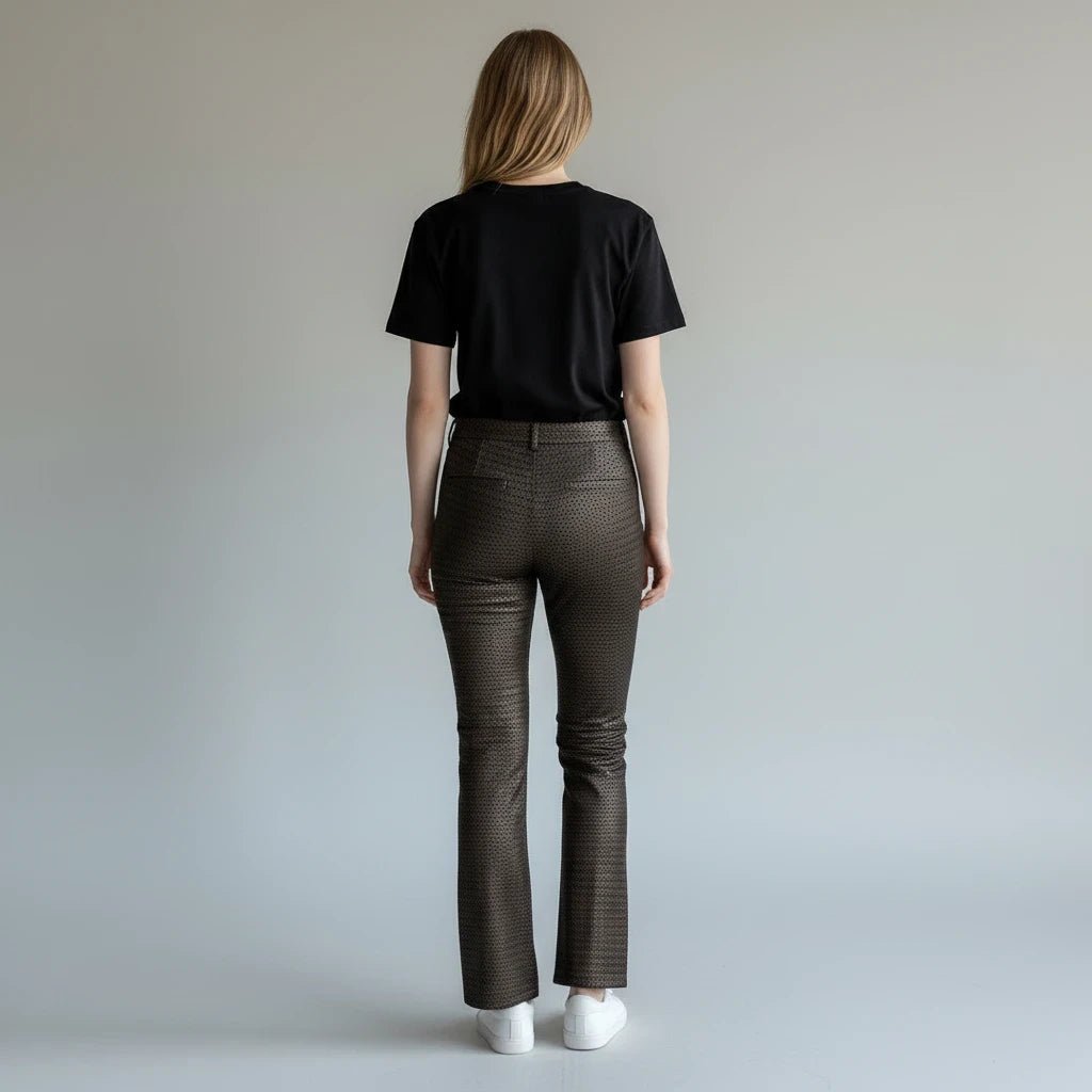 PANTALONE IN ECOPELLE OPERATO MOTEL - XE BLU Abbigliamento Donna