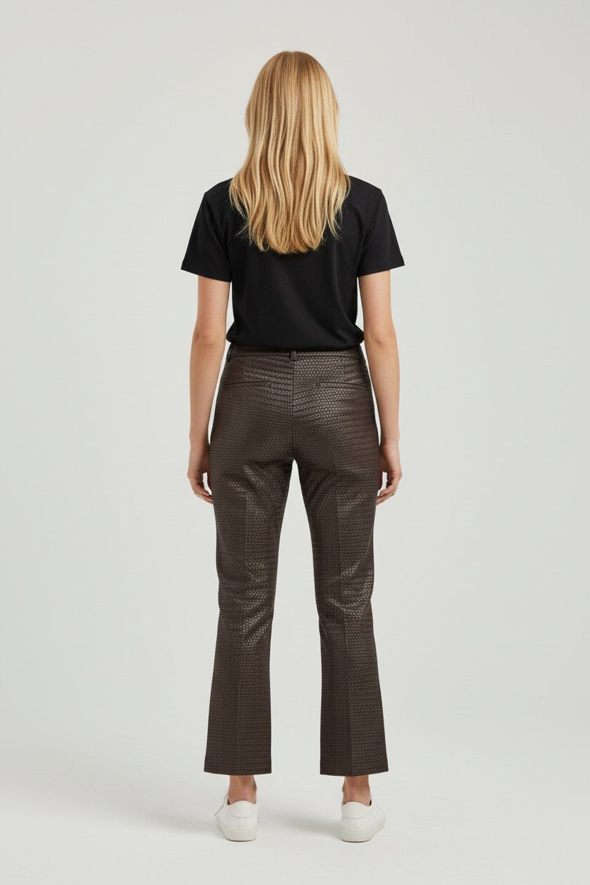 PANTALONE IN ECOPELLE OPERATO MOTEL - XE BLU Abbigliamento Donna