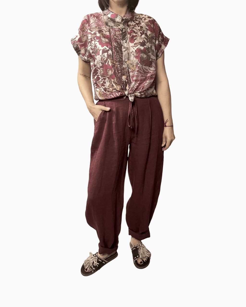 PANTALONE IN LINO BALOON SUSY MIX - XE BLU ABBIGLIAMENTO