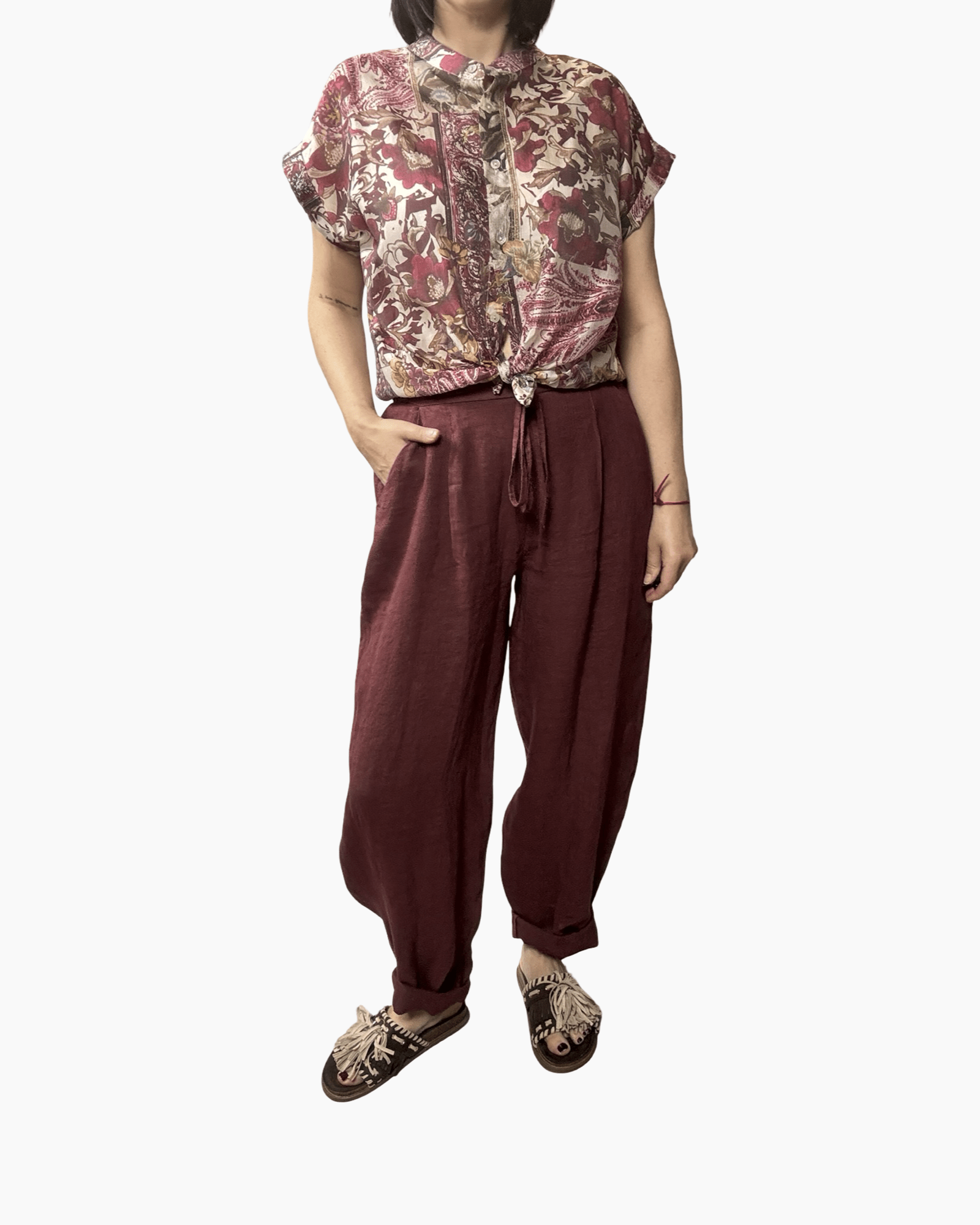 PANTALONE IN LINO BALOON SUSY MIX - XE BLU ABBIGLIAMENTO