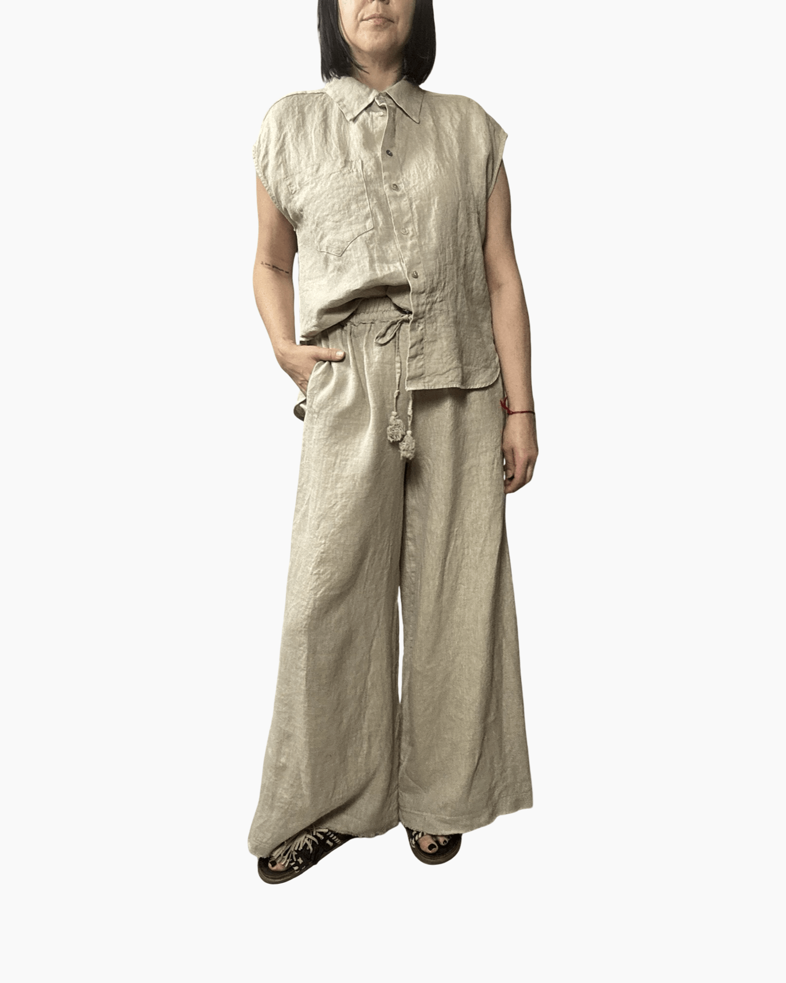 PANTALONE IN LINO MOTEL - XE BLU ABBIGLIAMENTO