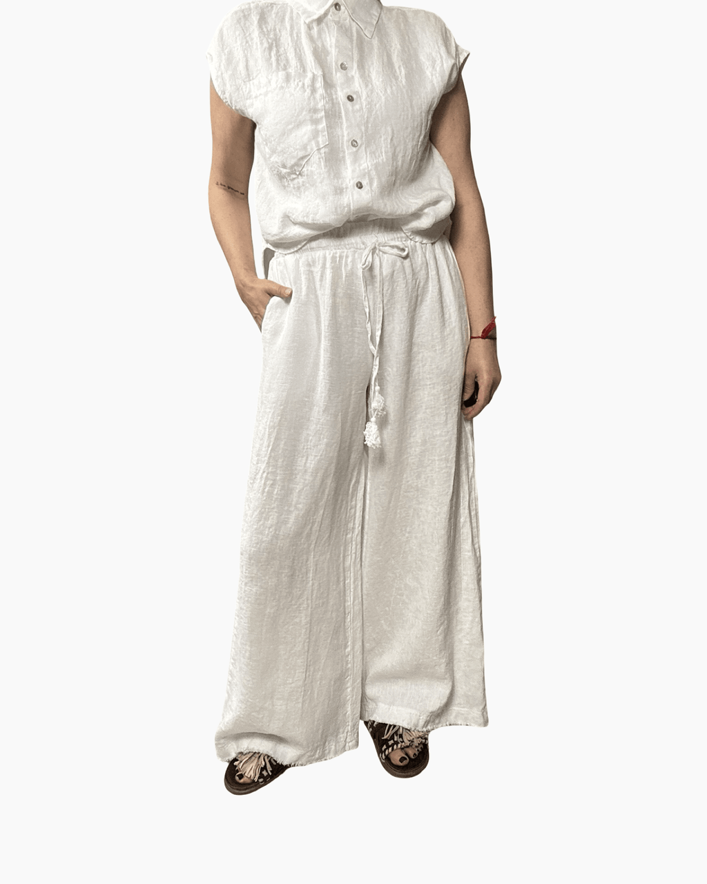 PANTALONE IN LINO MOTEL - XE BLU ABBIGLIAMENTO