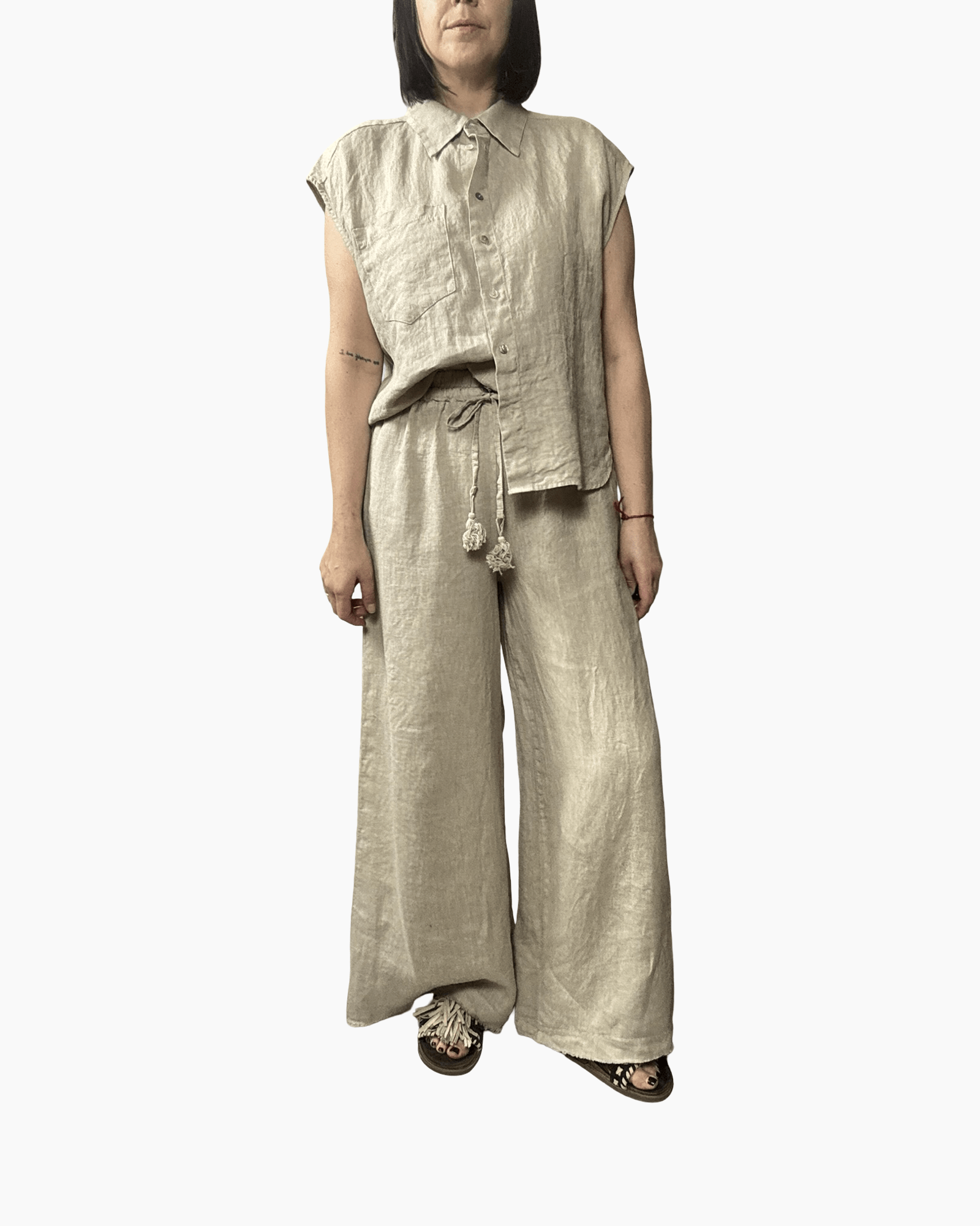 PANTALONE IN LINO MOTEL - XE BLU ABBIGLIAMENTO