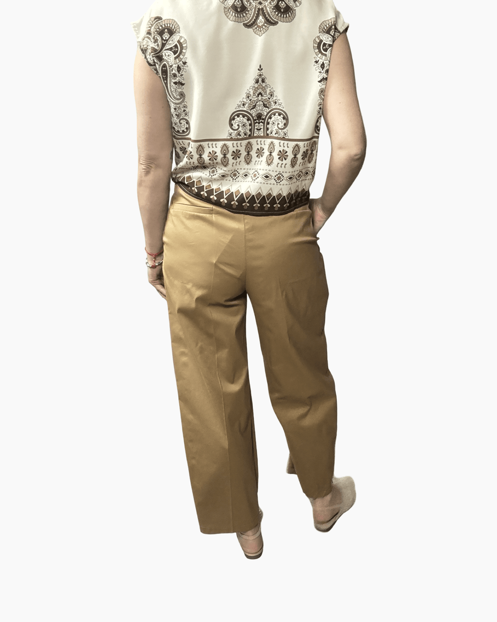 PANTALONE IN TELA CON PENCES SUSY MIX - XE BLU ABBIGLIAMENTO